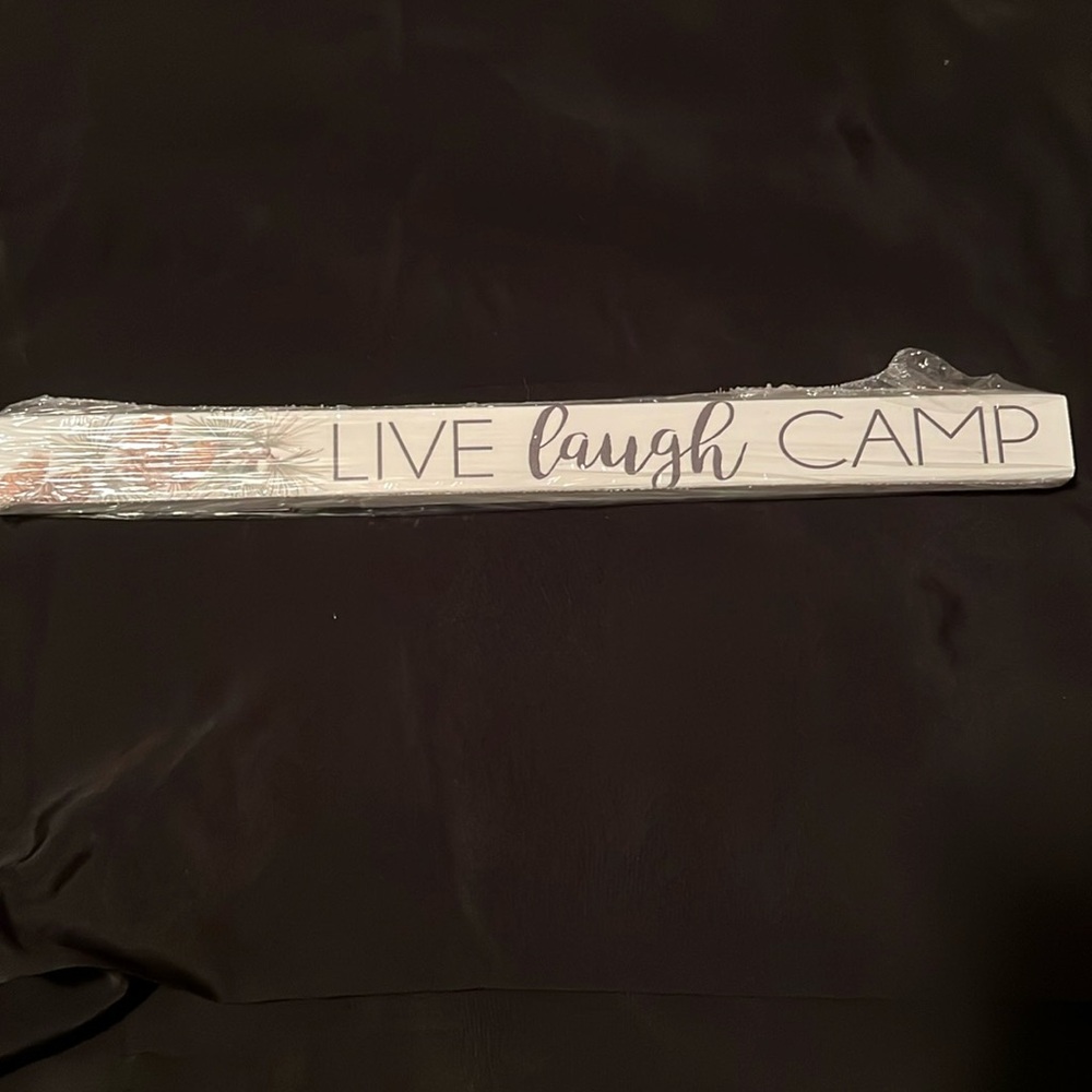 Live Laugh Camp Wood Sign-16”x1.5” New In Packaging